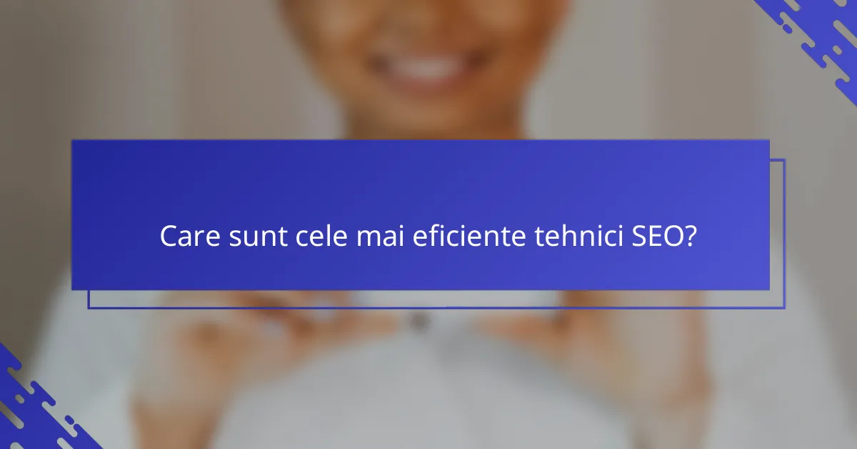 Care sunt cele mai eficiente tehnici SEO?
