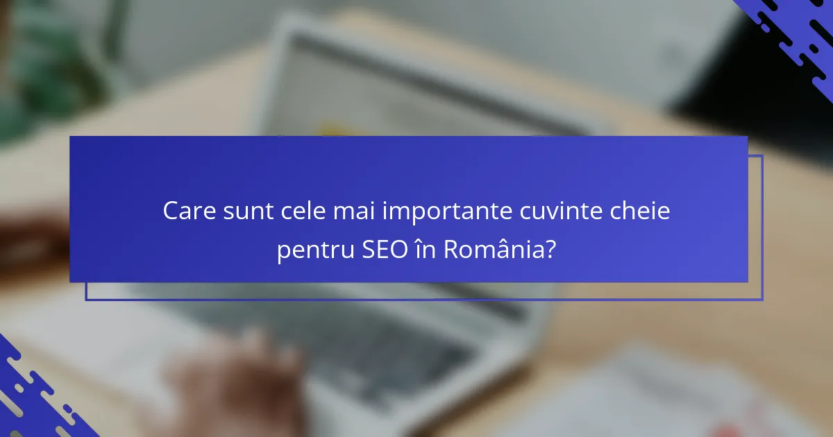 Care sunt cele mai importante cuvinte cheie pentru SEO în România?